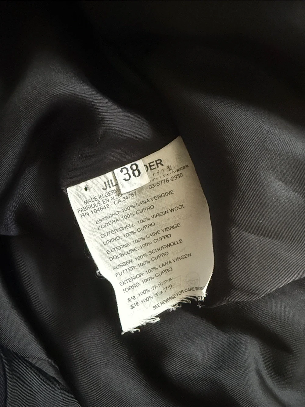 Jil Sander Navy Collarless Blazer Jacket FR38/US 6 - Picture 5 of 7